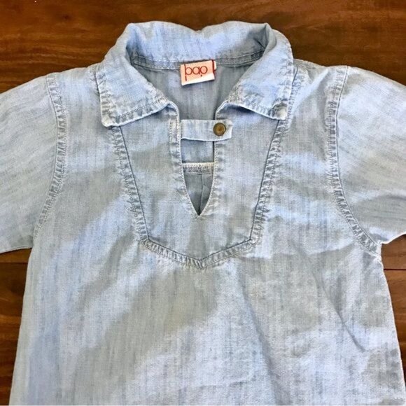 BaoBab Collection Little Girl's Chambray Denim Tunic Shirt Size 5T Made in India - Picture 2 of 4